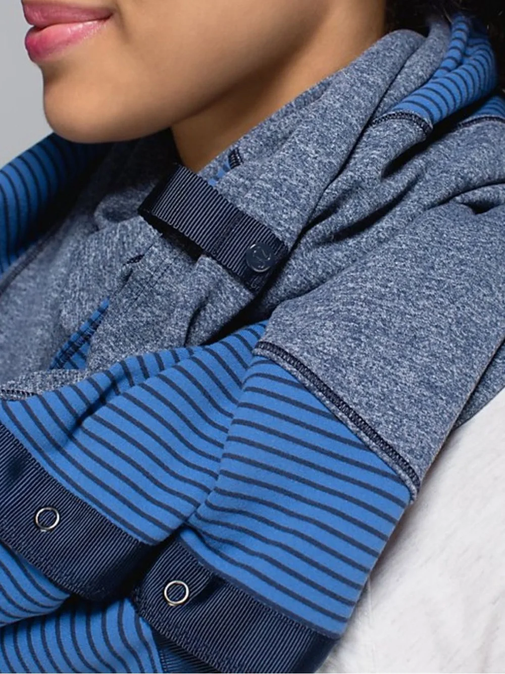 Lululemon Vinyasa Scarf Quilt Hyper Stripe Inkwell Rugged Blue / Heathered